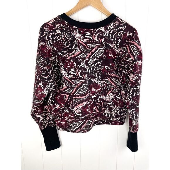 Joie Caleigh Abstract Floral Purple Cropped Sweatshirt S‎ - Picture 8 of 8